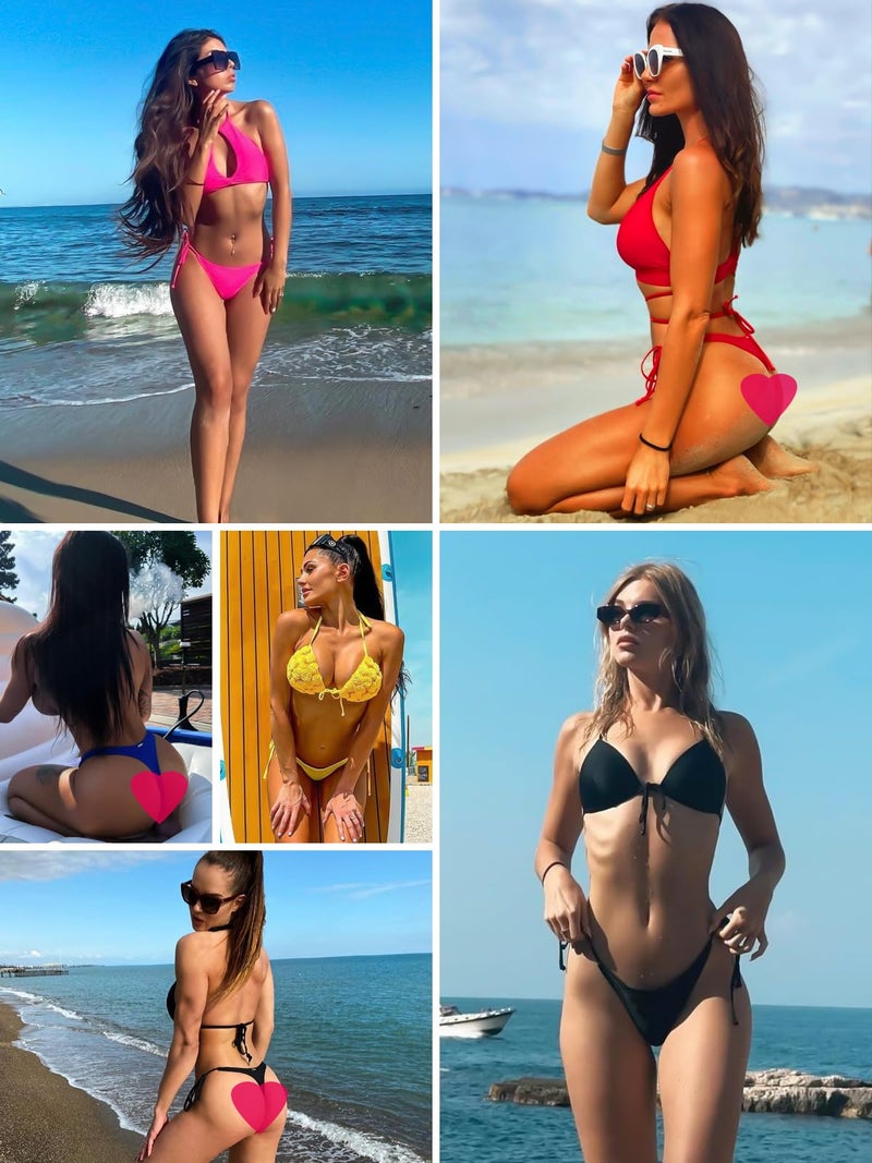 RELLECIGA بيكيني سفلي نسائي أبيض بحزام جانبي من ريلسيغا مقاس كبير - Image 3